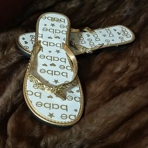 Babe rhinestone flip flops